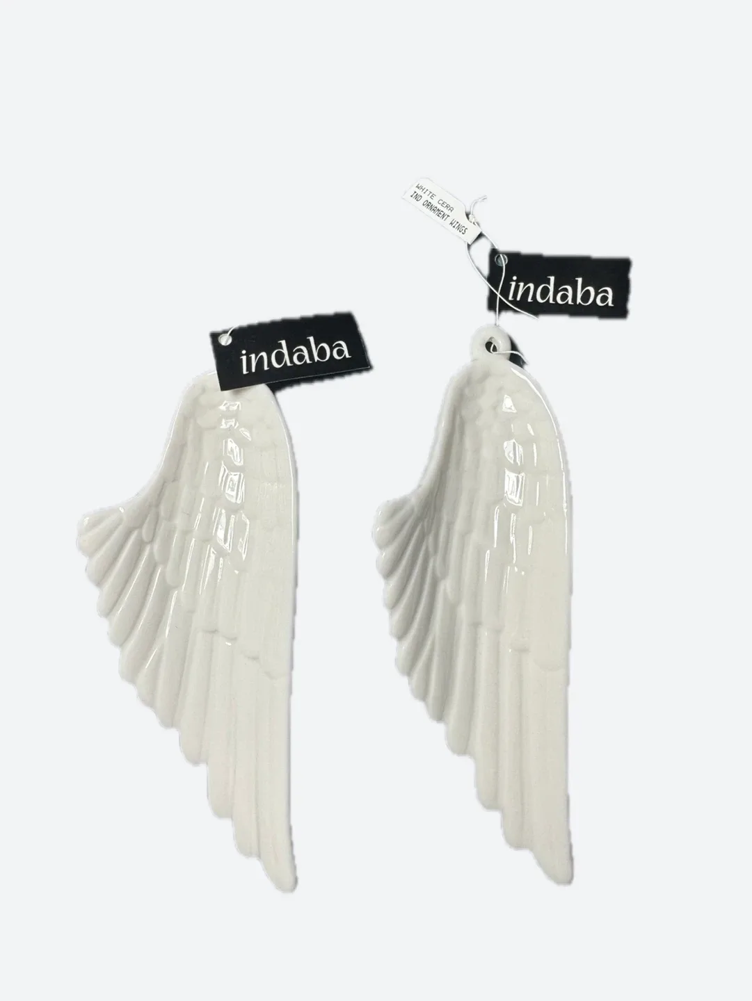 NEW with tags Indaba White Ceramic Ornament Wings