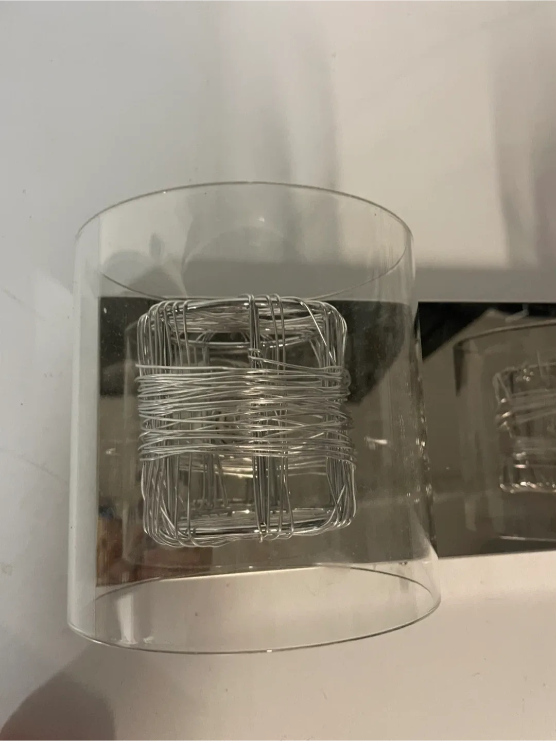 Silver Wire & Glass Vanity Light image indicator(3)