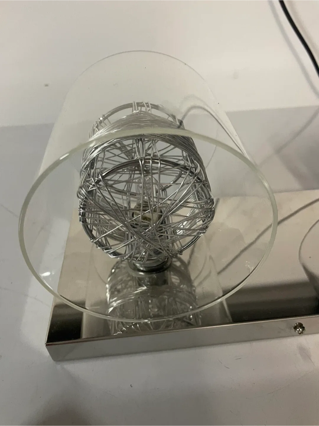 Silver Wire & Glass Vanity Light image indicator(4)