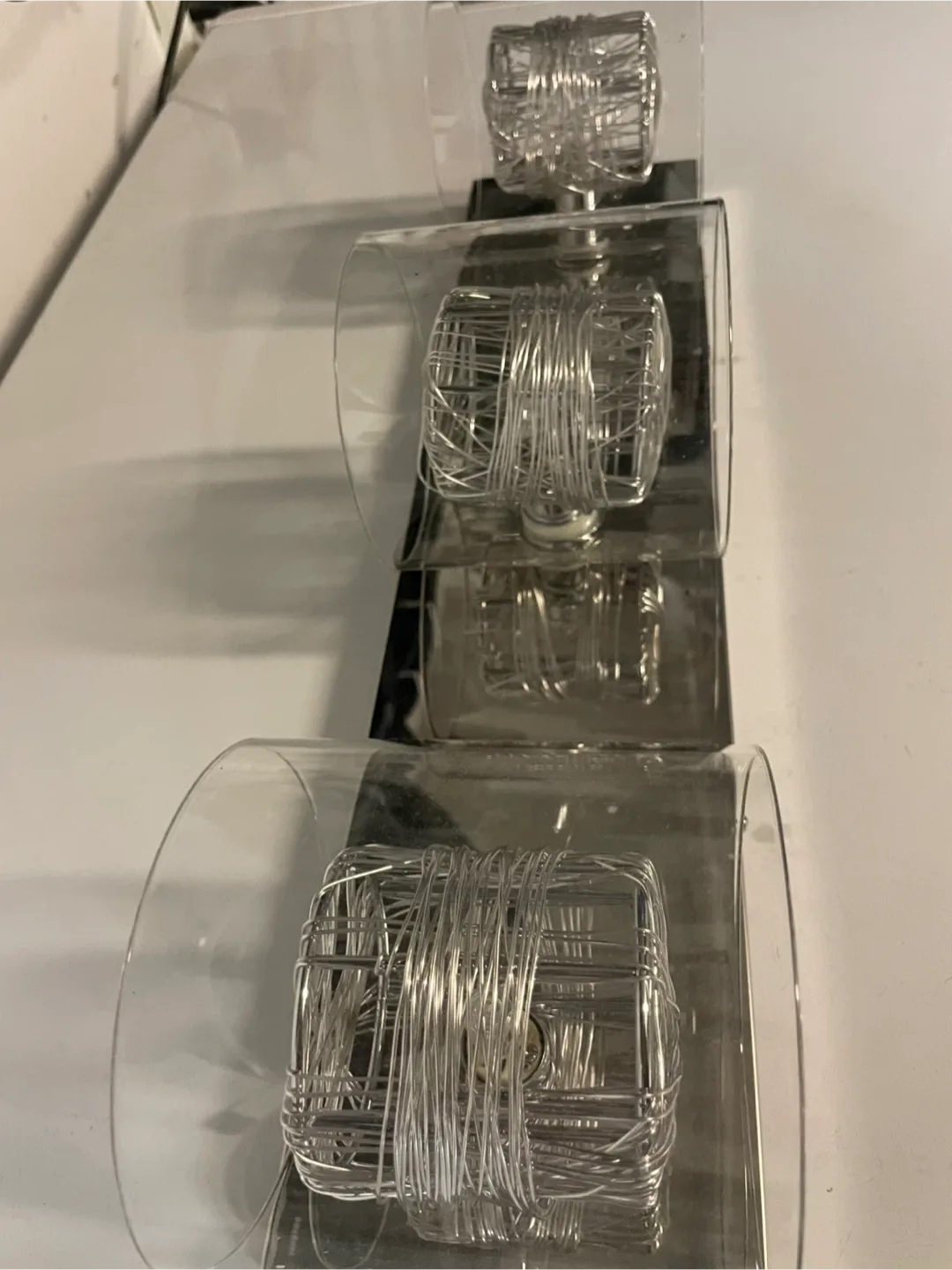 Silver Wire & Glass Vanity Light image indicator(2)