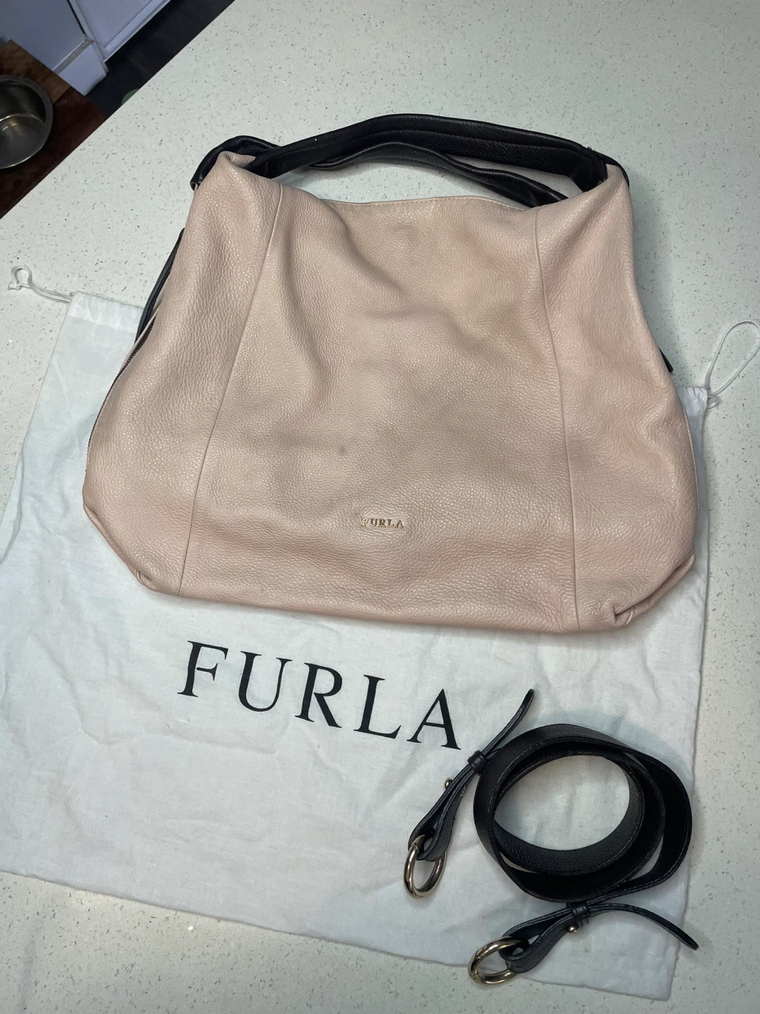 Furla Leather Shoulder Bag - Pastel Pink