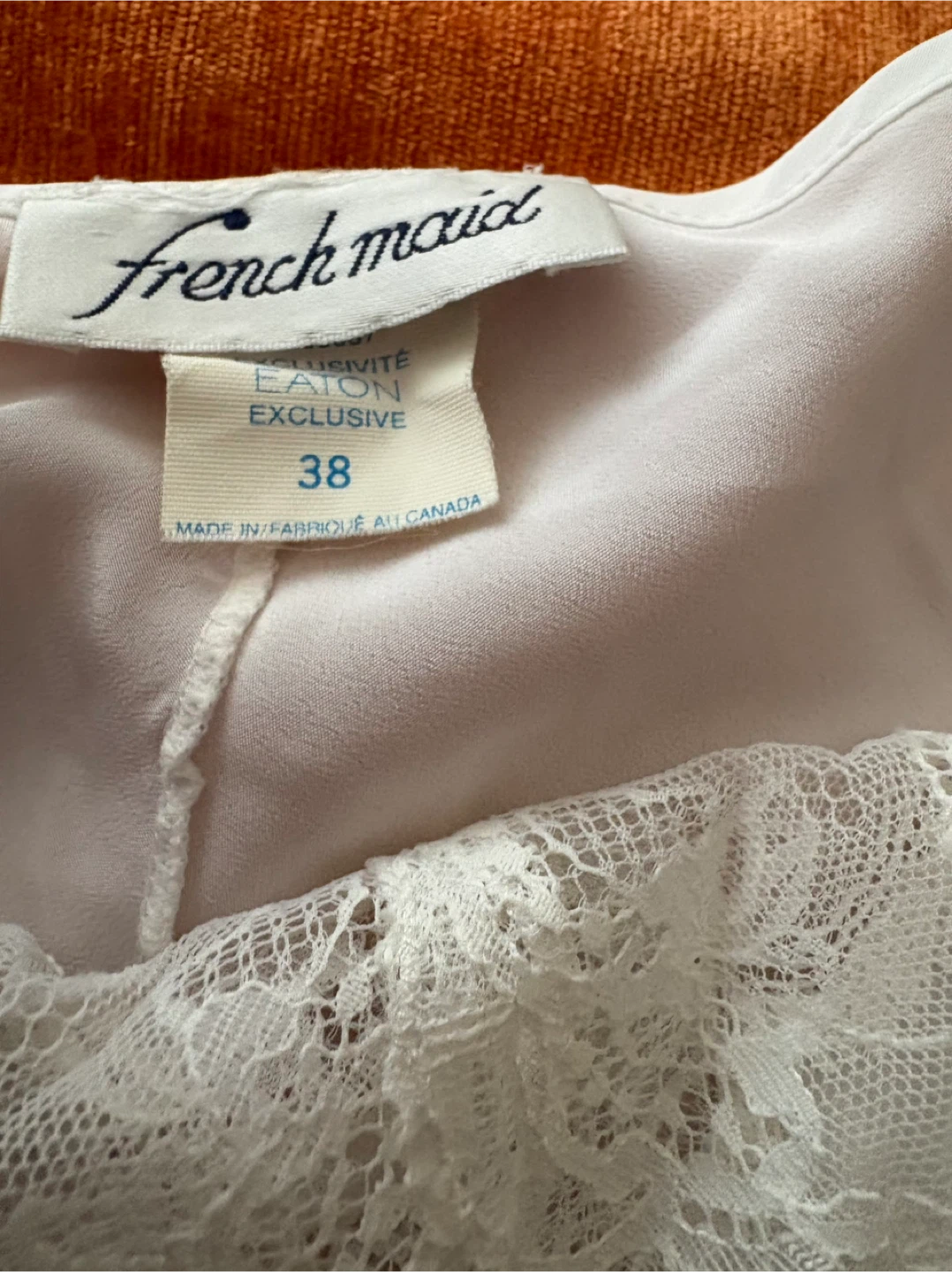 French Maid White Lace Cami - Size 38 - photo 3
