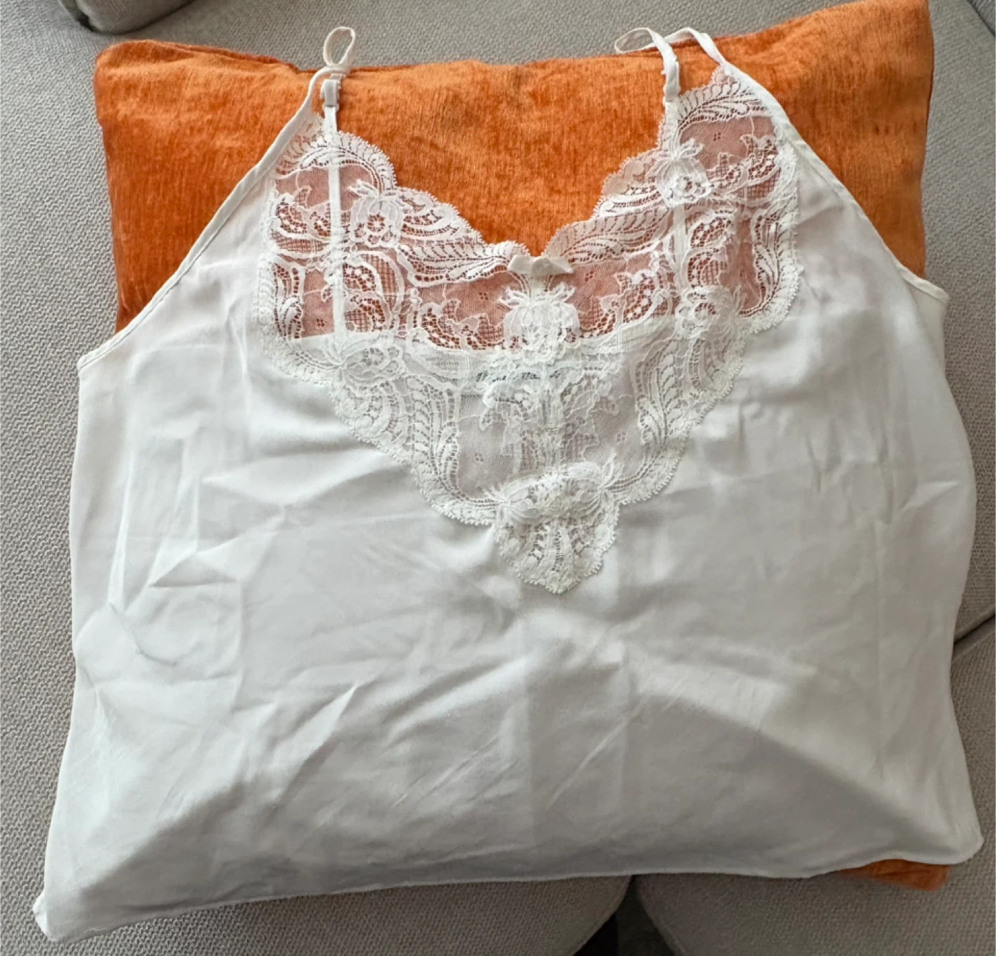 French Maid White Lace Cami - Size 38