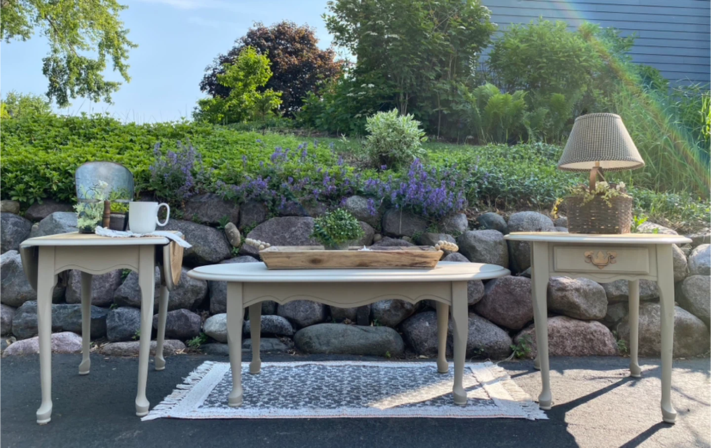 Solid Wood Coffee Table & Two End Tables