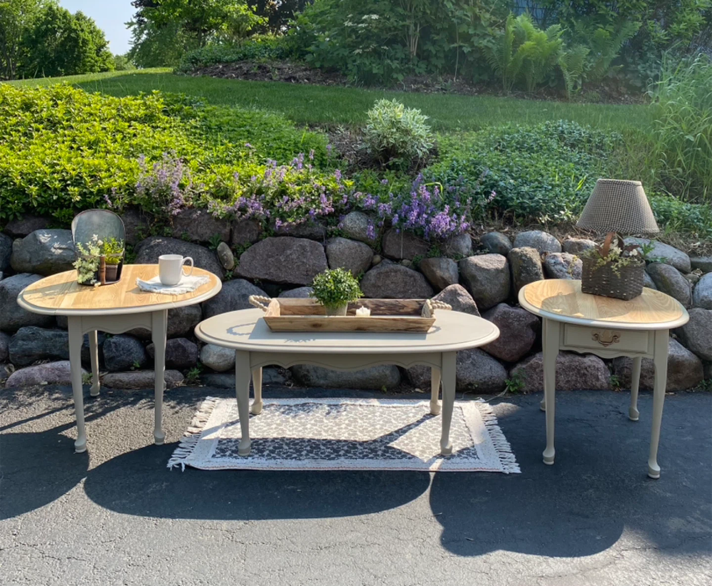 Solid Wood Coffee Table & Two End Tables - photo 2