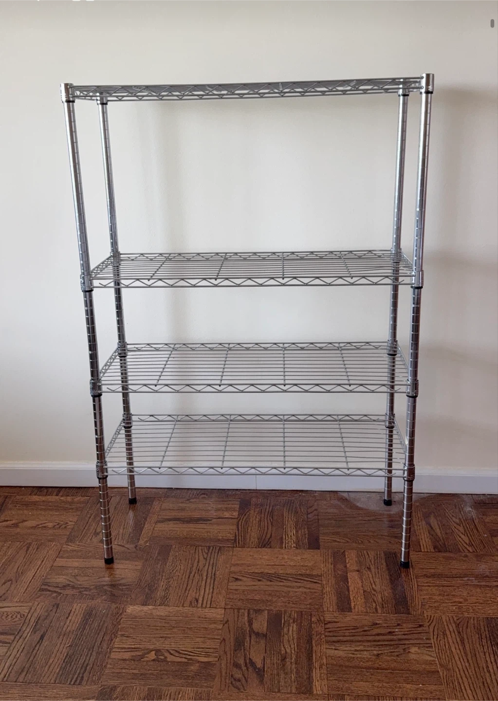 4-Tier Shelving Rack Silver Color