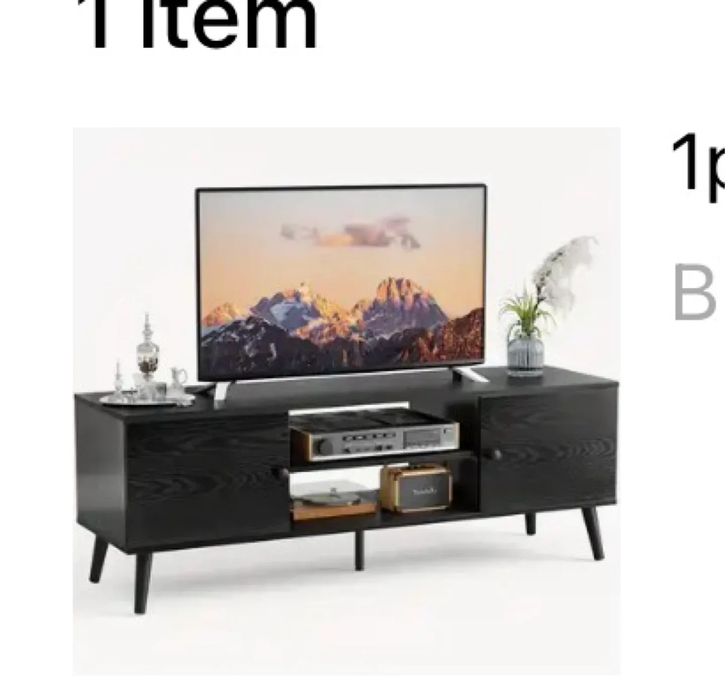 Black TV Stand Entertainment Center thumbnail