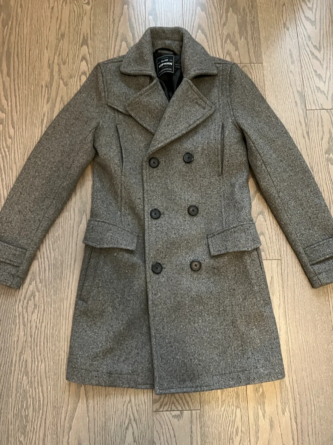 Topman Grey Wool Blend Coat - Size XS image indicator(2)