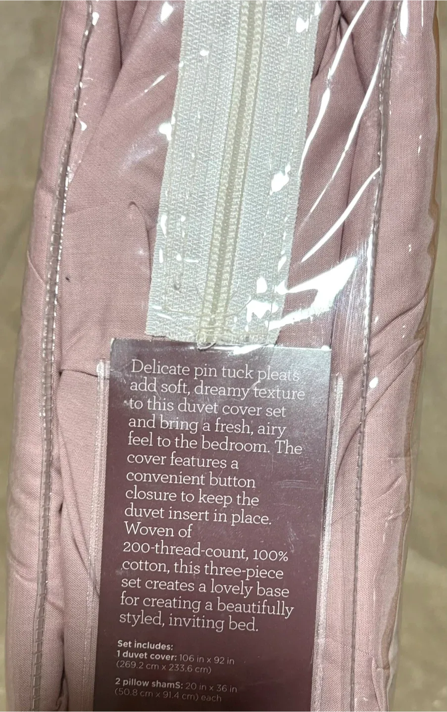 Life At Home Pink Pintuck Duvet Cover Set (King) image indicator(2)