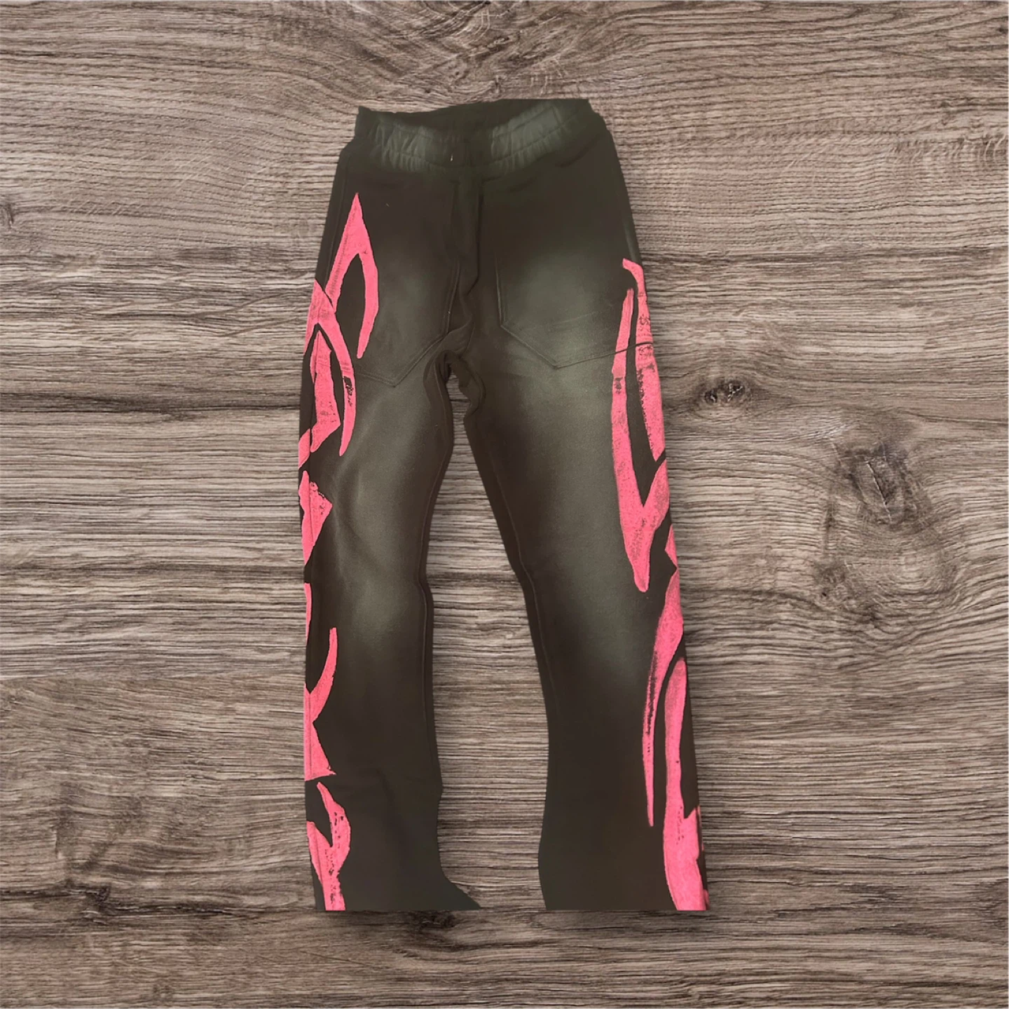 Pink Design Black Pants