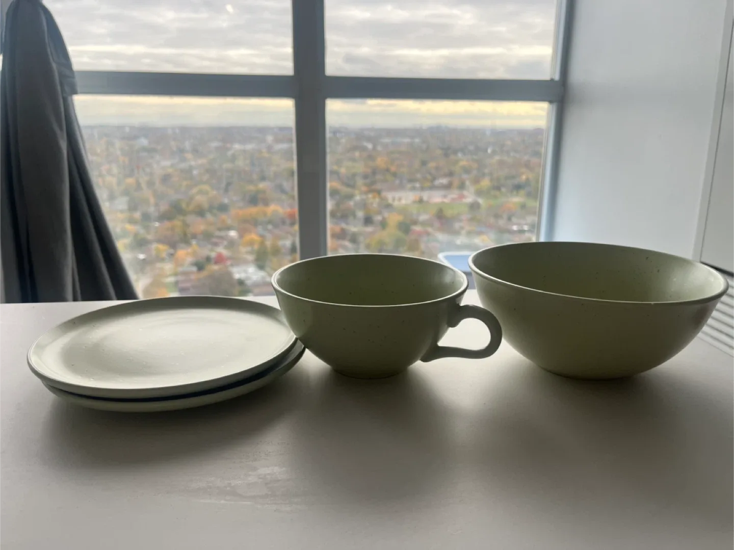 Speckled Ceramic Dinnerware Set - Plate, Bowl, Cup