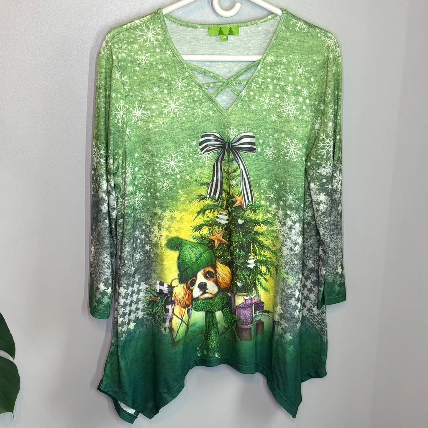 Comfy Cozy Christmas Store Dog Christmas Tree Tunic Top Size L - photo 2