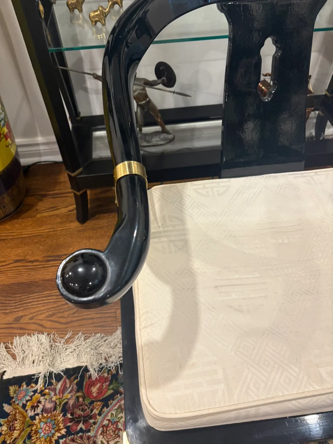 Vintage Black Lacquer Chair image indicator(3)