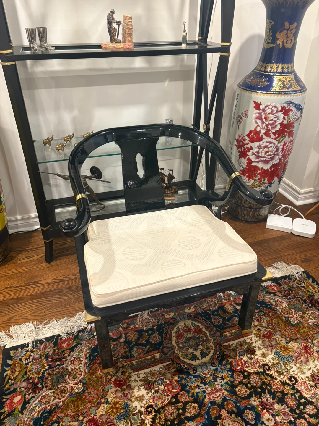 Vintage Black Lacquer Chair