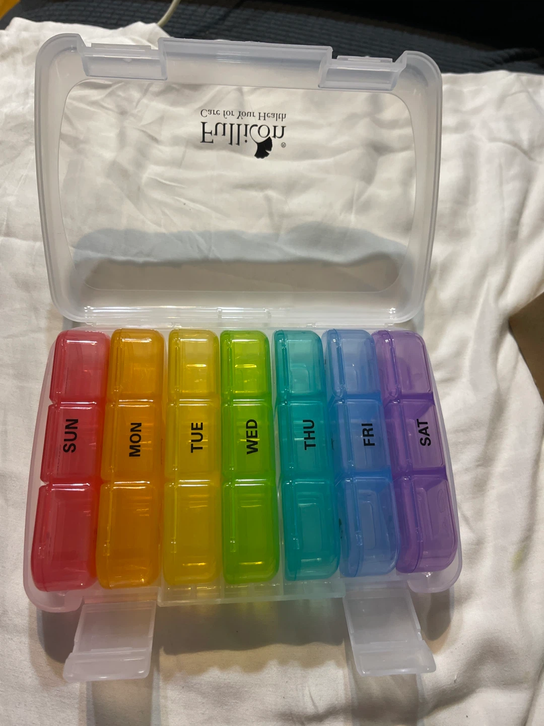 Fullion Rainbow Weekly Pill Organizer-NEW