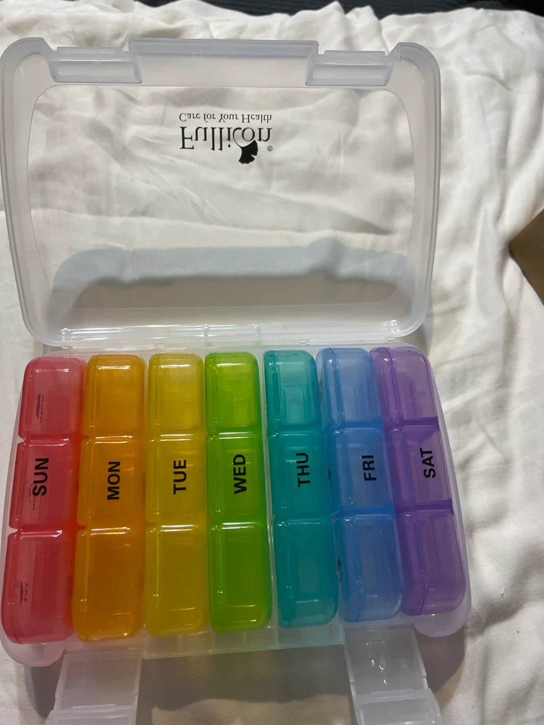 Fullion Rainbow Weekly Pill Organizer-NEW image indicator(3)