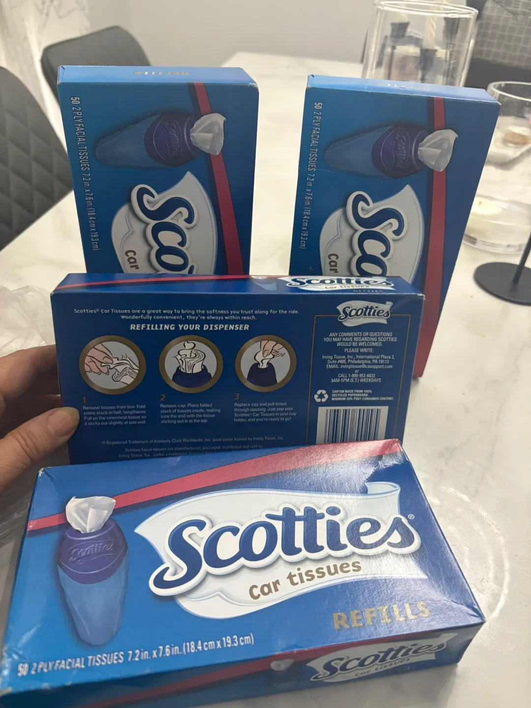 Scotties Car Tissues Refills (4 boxes) image indicator(2)