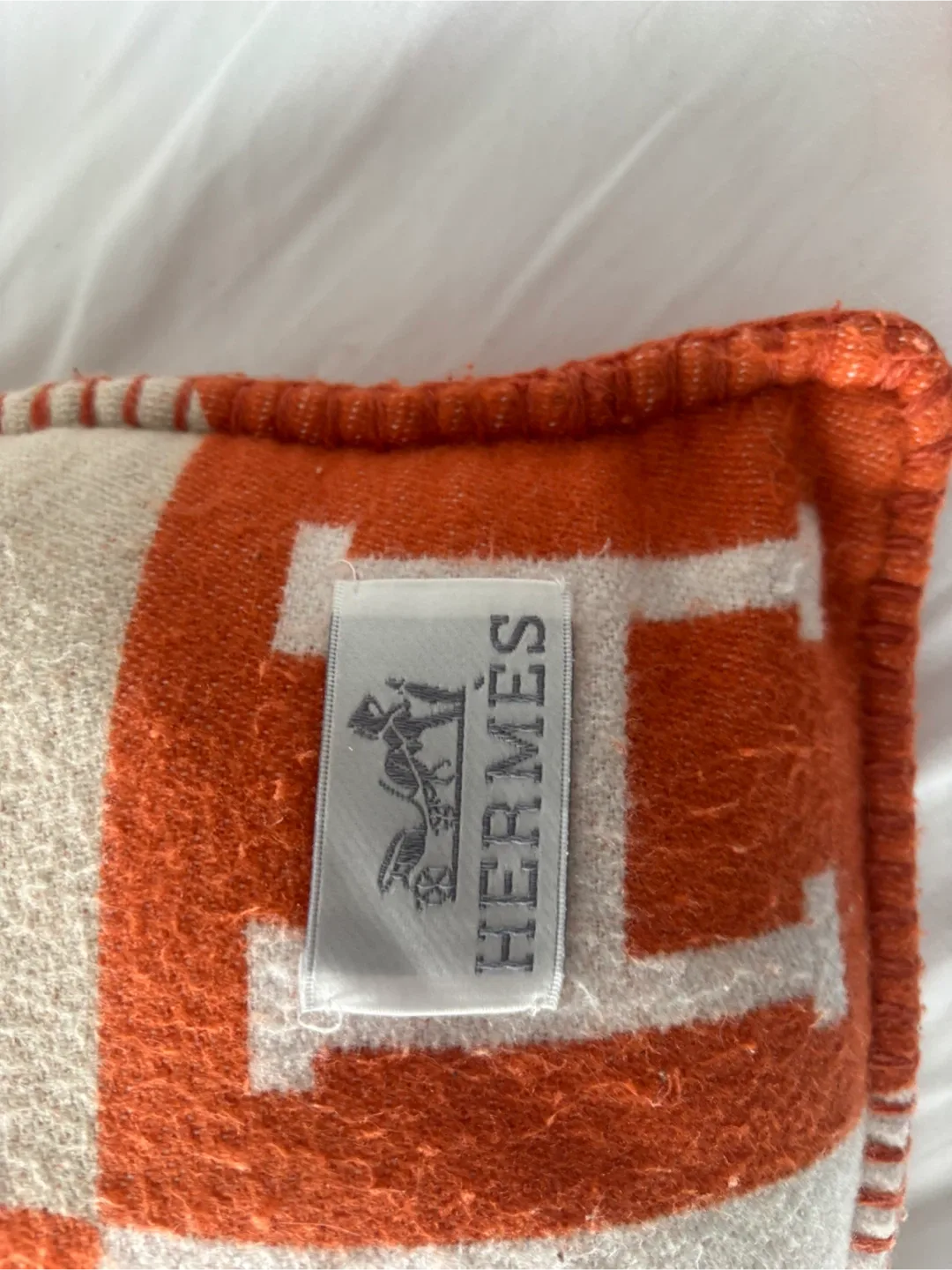 Hermès Avalon III Throw Pillow - Orange/Beige image indicator(3)