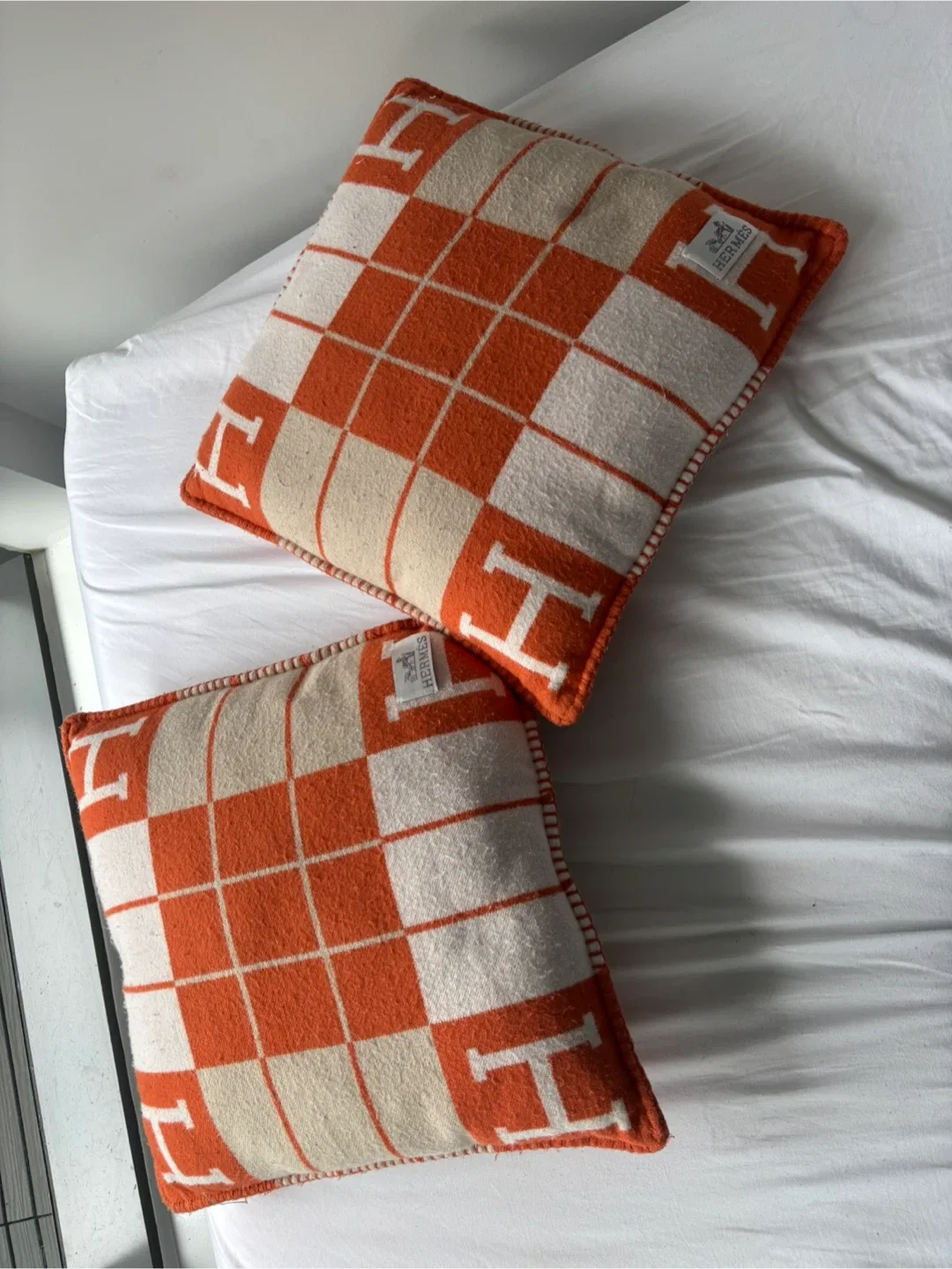 Hermès Avalon III Throw Pillow - Orange/Beige