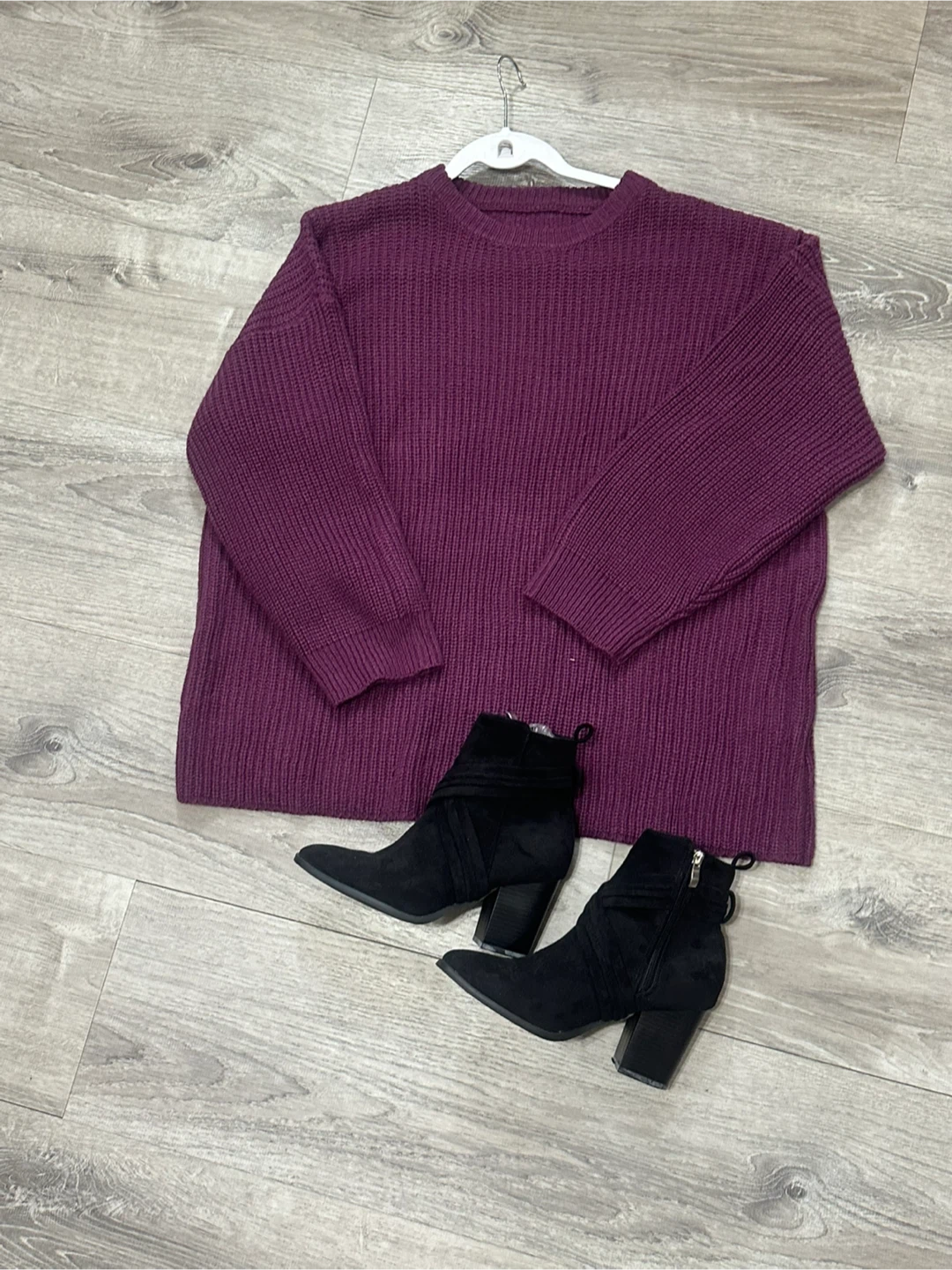 Purple Knit Sweater Dress
