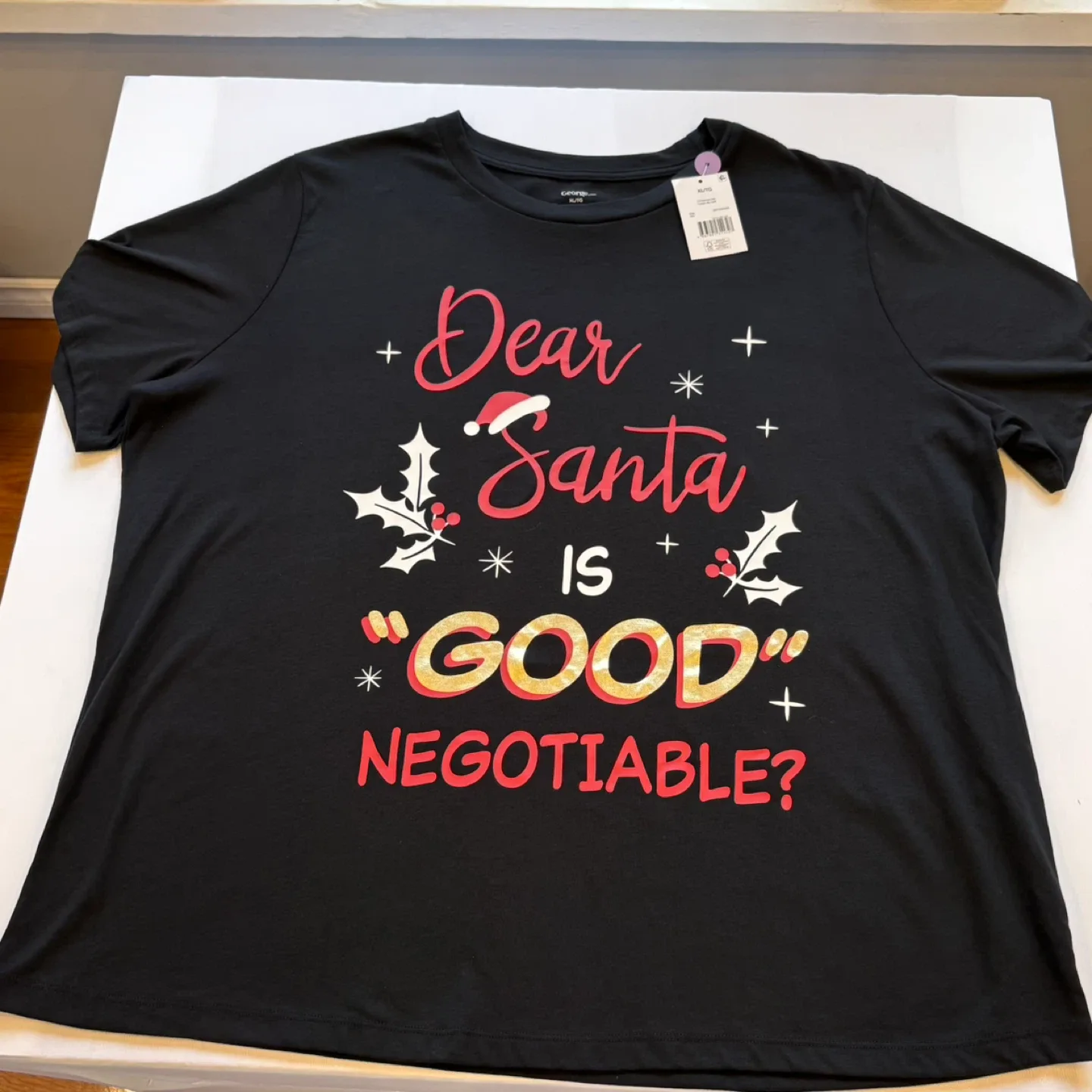 George Funny Christmas T-shirt Dear Santa Is Good Negotiable XL image indicator(8)