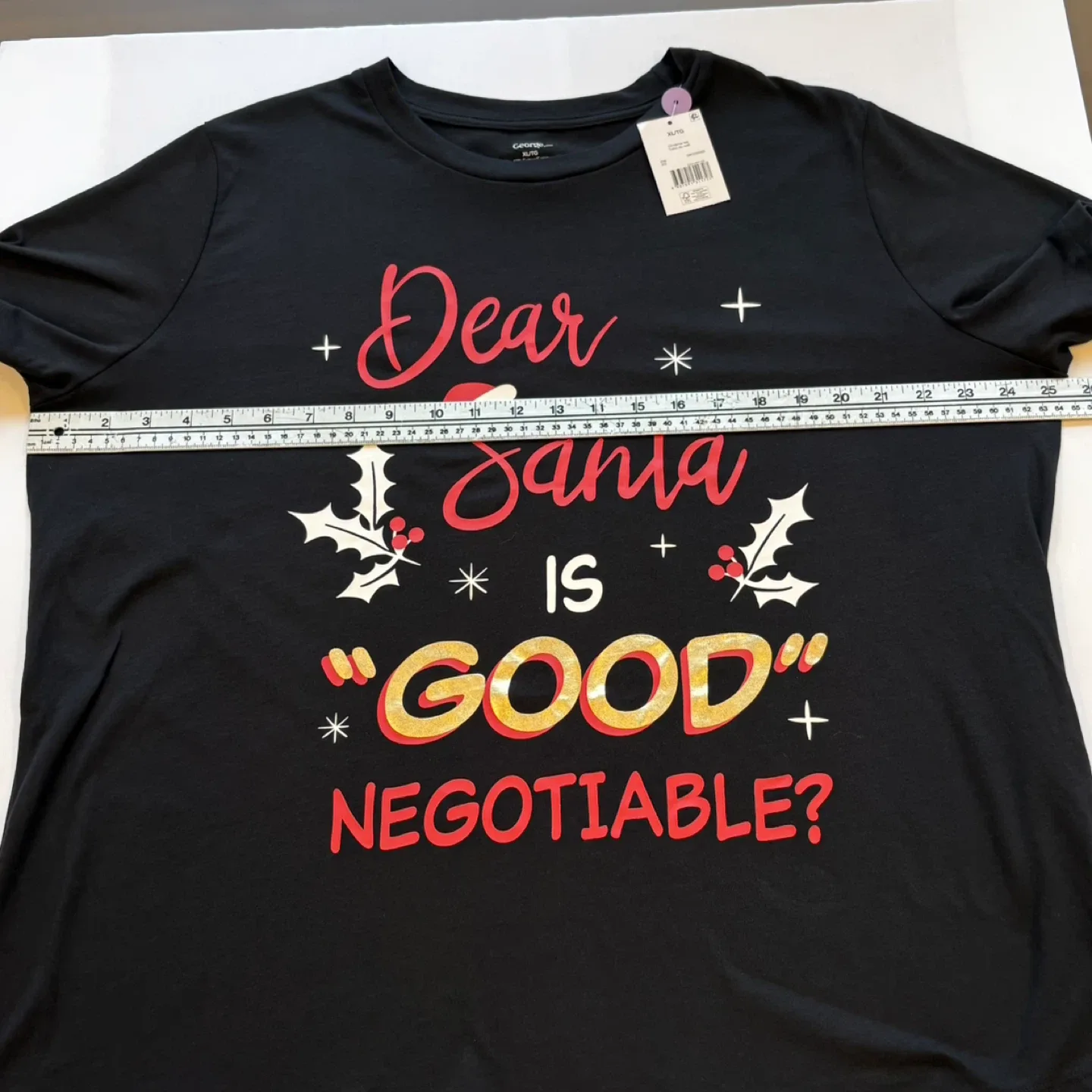 George Funny Christmas T-shirt Dear Santa Is Good Negotiable XL image indicator(10)