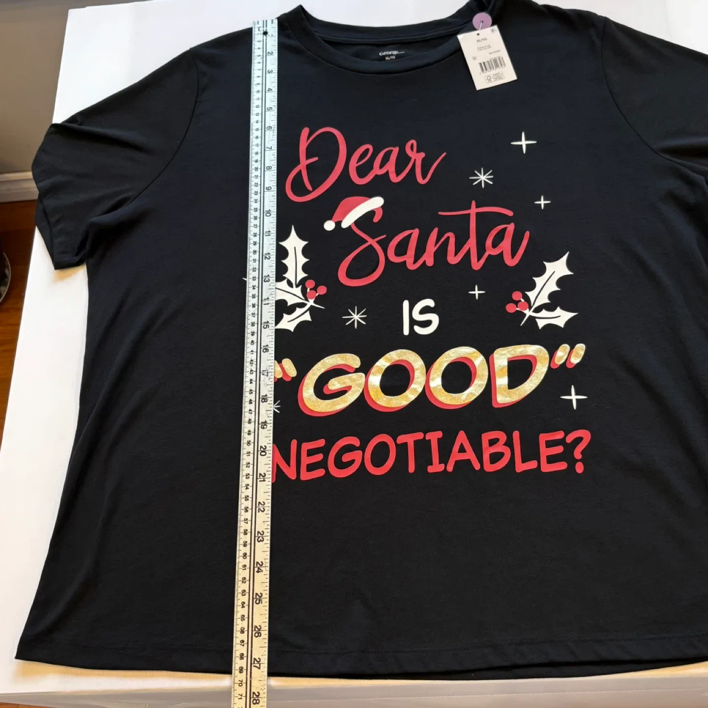 George Funny Christmas T-shirt Dear Santa Is Good Negotiable XL image indicator(9)