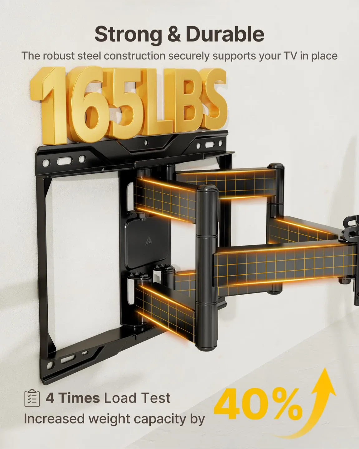 monTEK Full Motion TV Wall Mount - 37-90” - 165lbs image indicator(3)