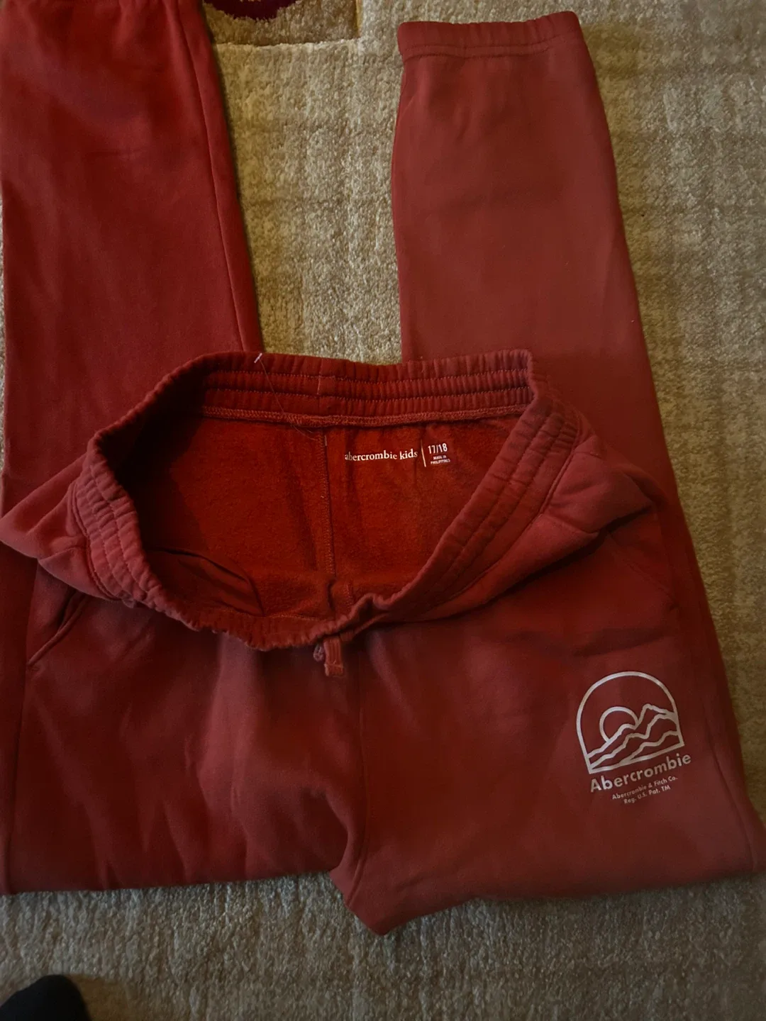 Abercrombie Kids Red Sweatpants Size 17/18 image indicator(6)