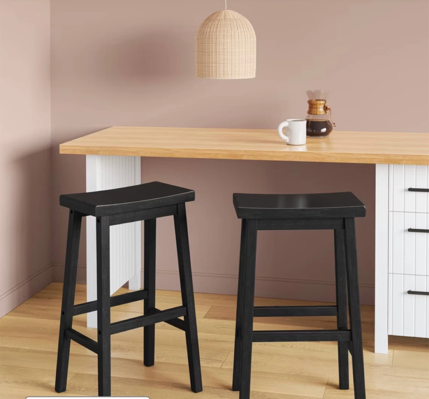 Set of 2 Black Saddle Stools - photo 5