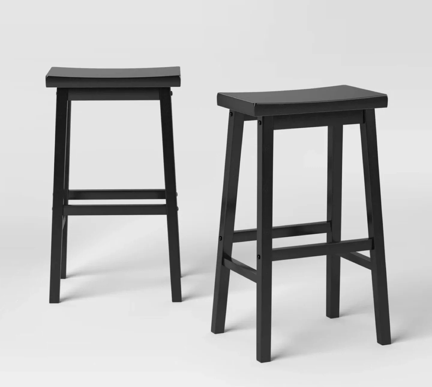 Set of 2 Black Saddle Stools image indicator(7)