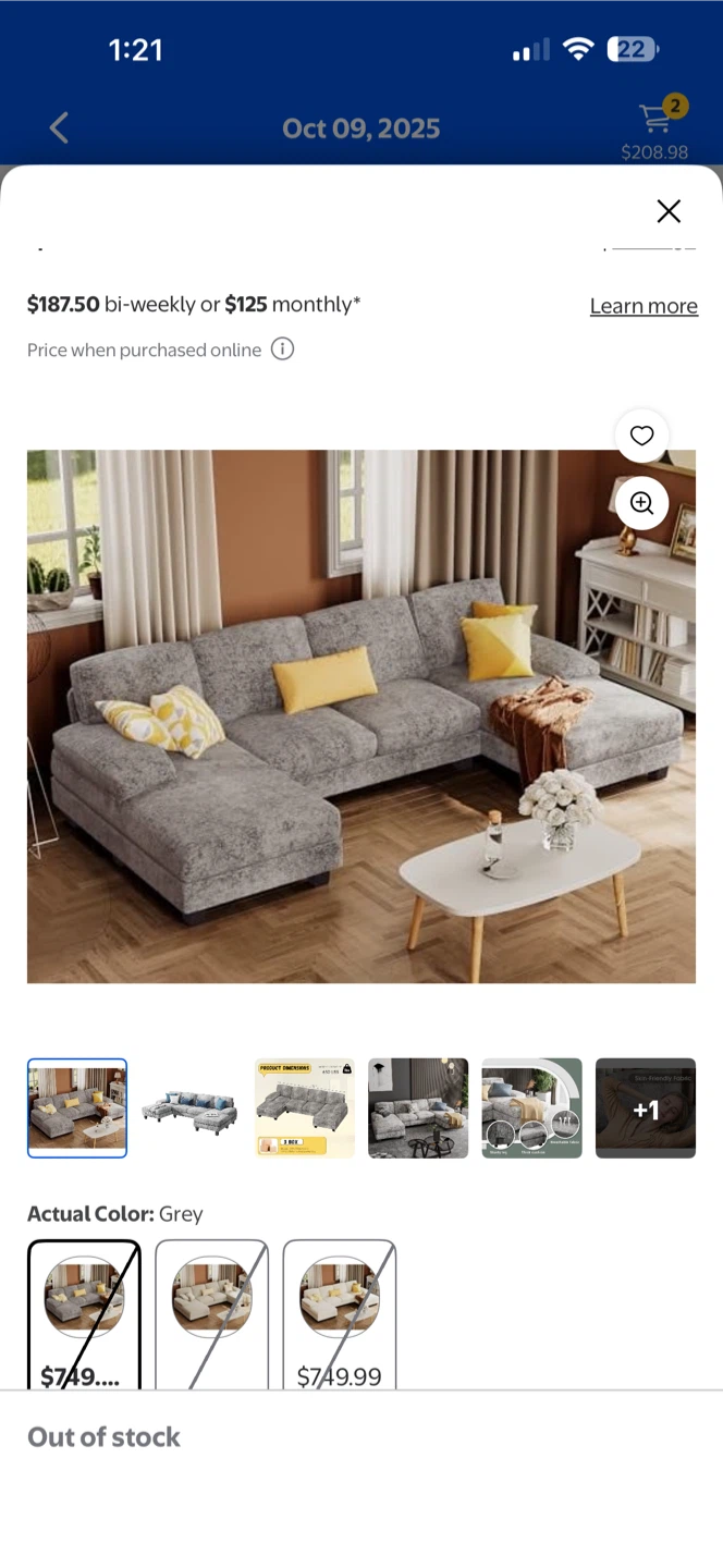 Grey Sectional Sofa - New in Box - photo 2