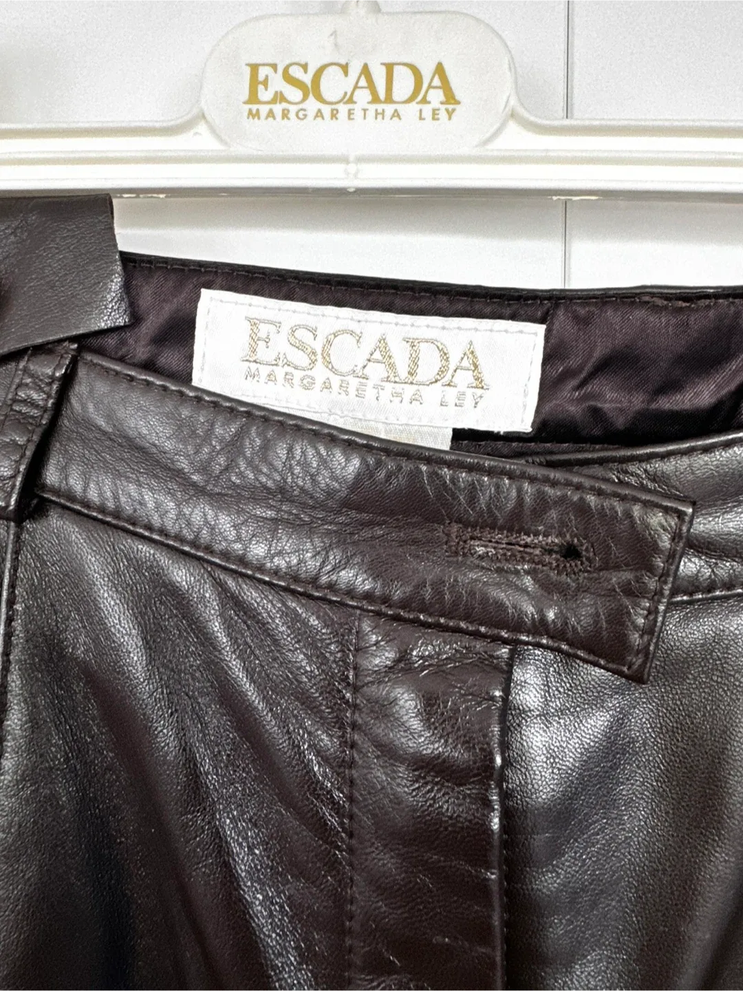 Escada Margaretha Ley Leather Pants Size 38 image indicator(2)