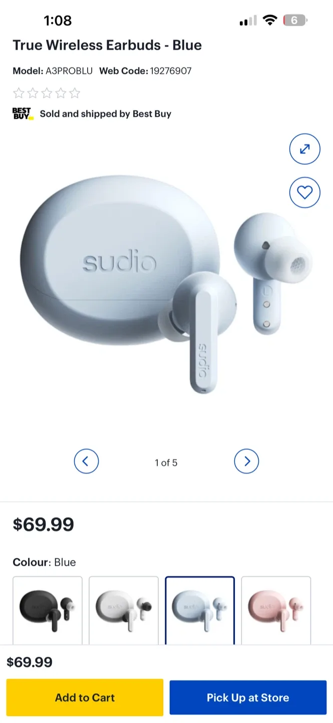 Sudio A3 Pro True Wireless Earbuds - Blue (New) image indicator(2)