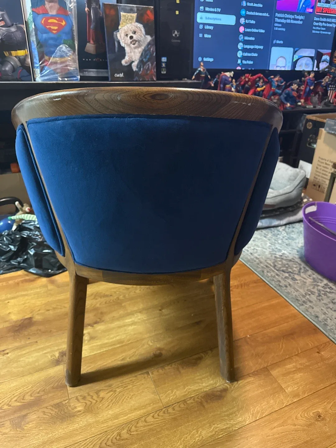 Blue Upholstered Accent Chair image indicator(2)