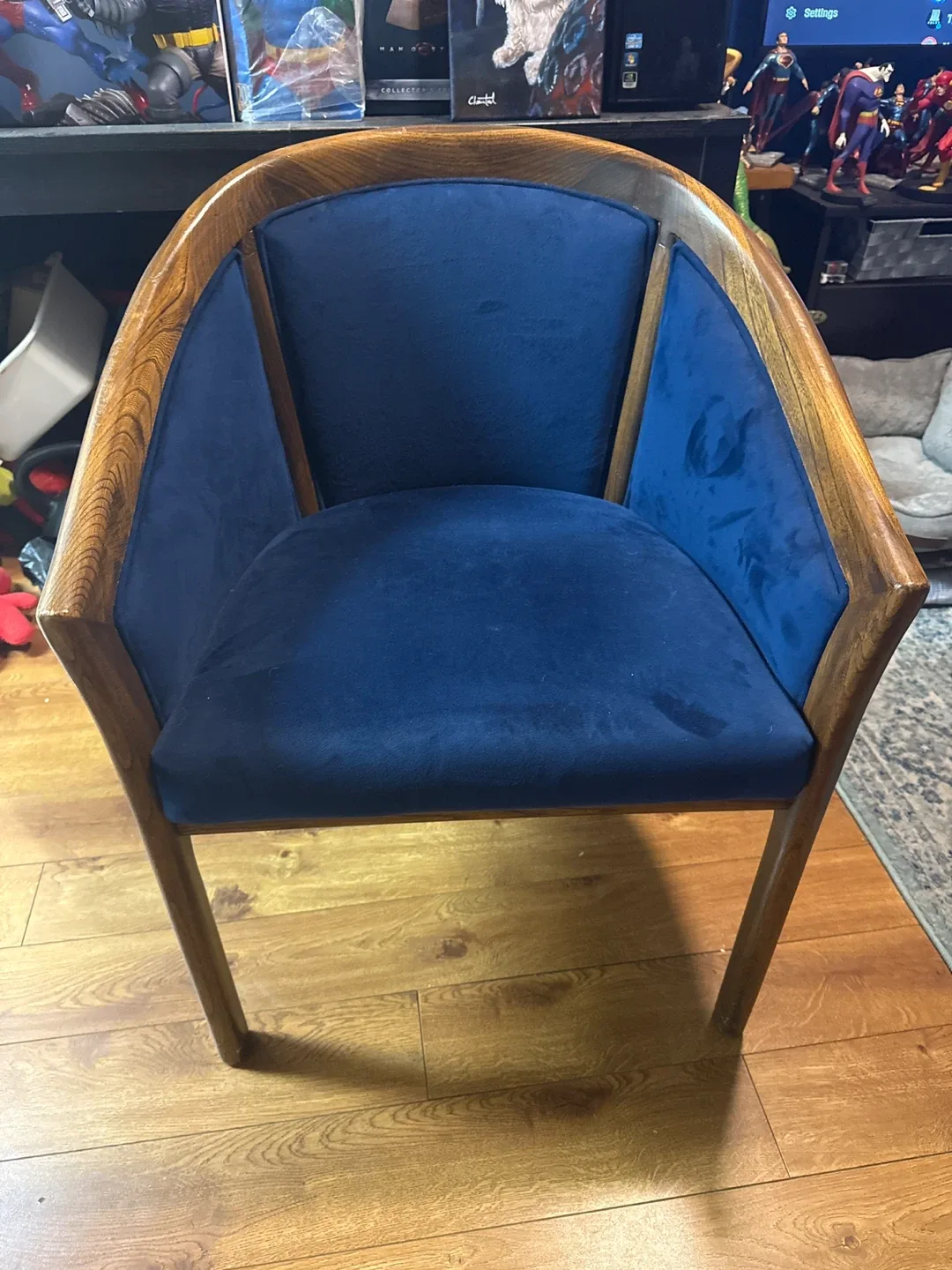 Blue Upholstered Accent Chair thumbnail