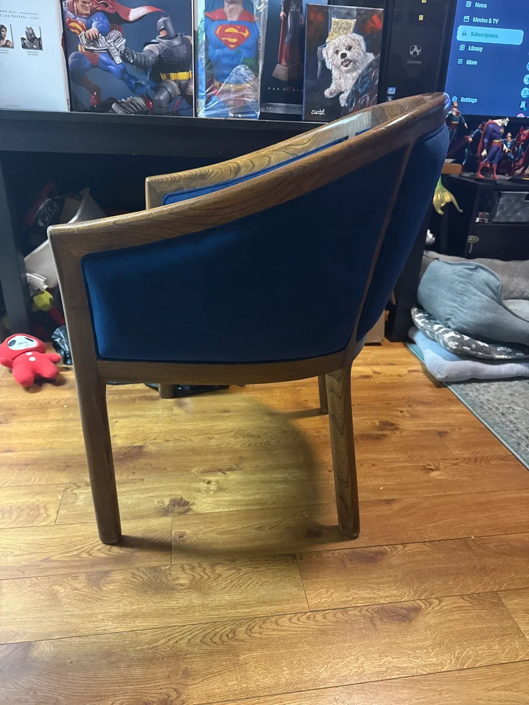 Blue Upholstered Accent Chair image indicator(4)