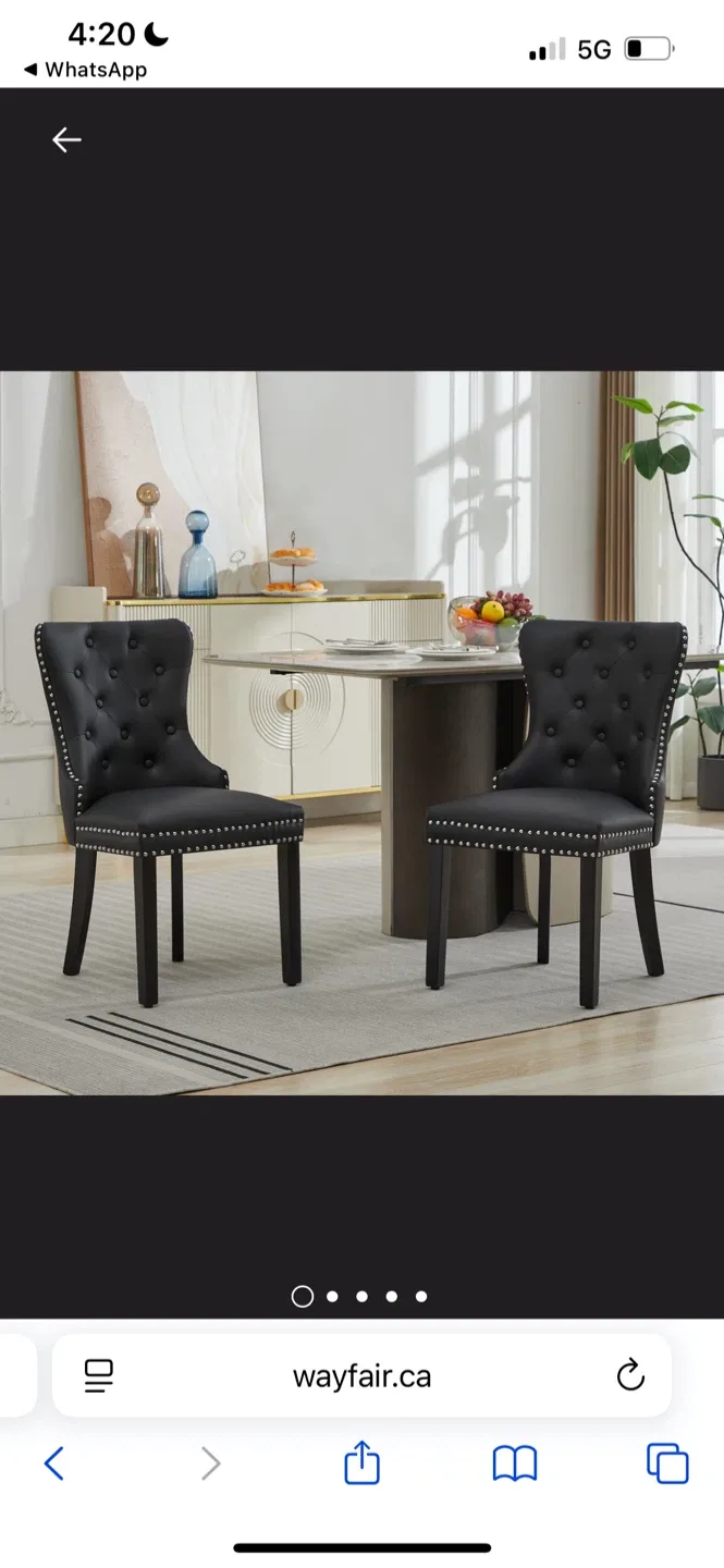 Brand New Black Button Tufted Dining Chair $79 Each thumbnail
