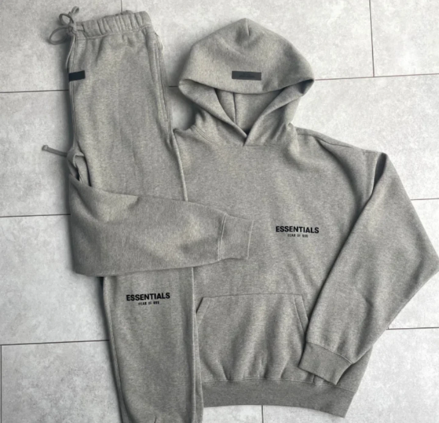 Essentials Fear of God Grey Hoodie & Sweatpants Set