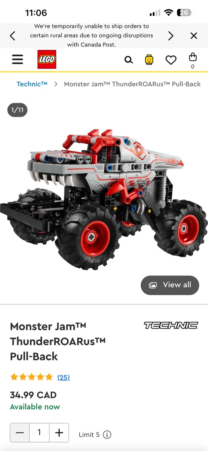 LEGO Technic Monster Jam ThunderROARus Pull-Back 42200 image indicator(2)