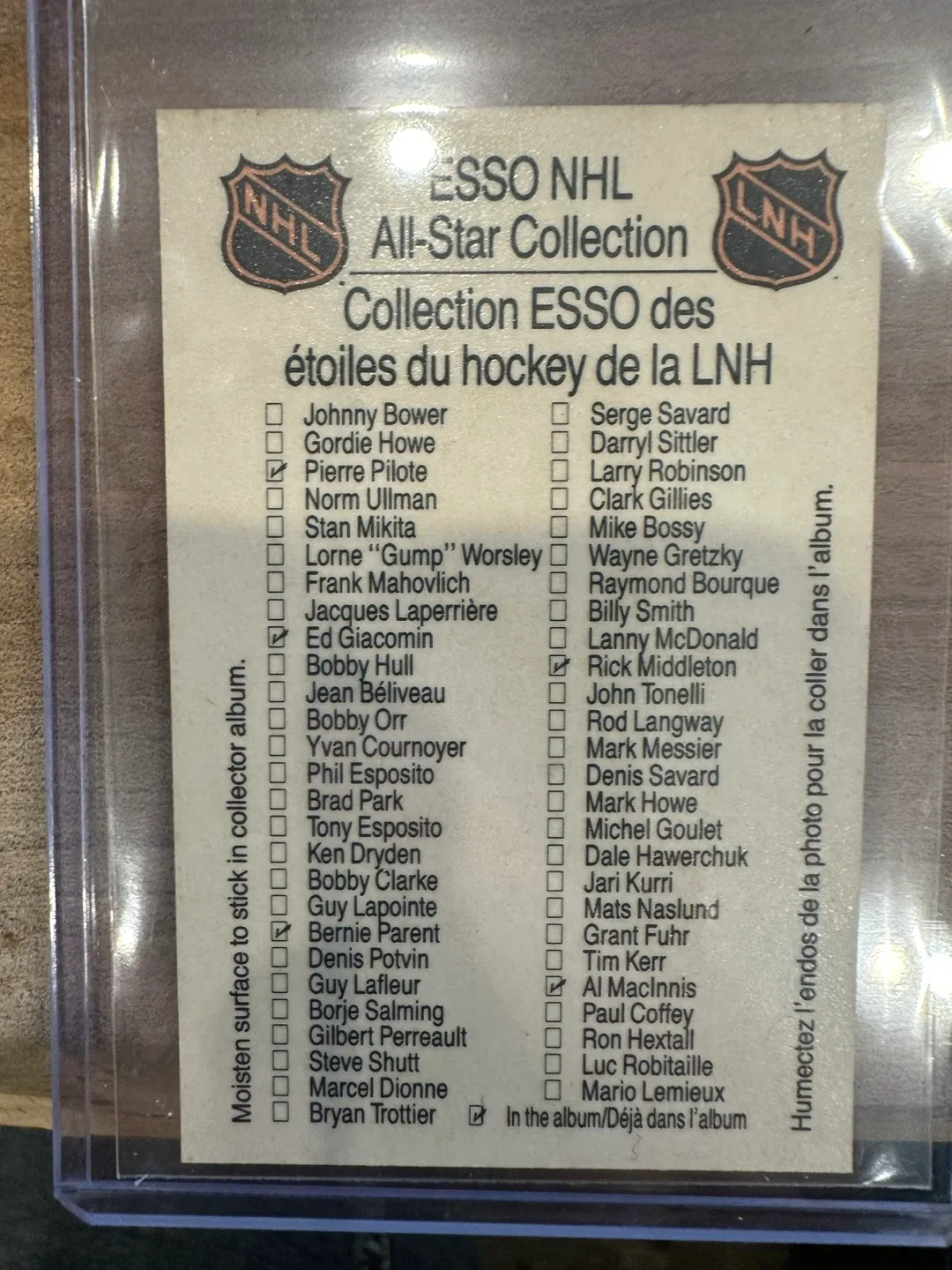 1988/89 ESSO NHL ALL-STAR BOBBY ORR STICKER CARDS image indicator(4)