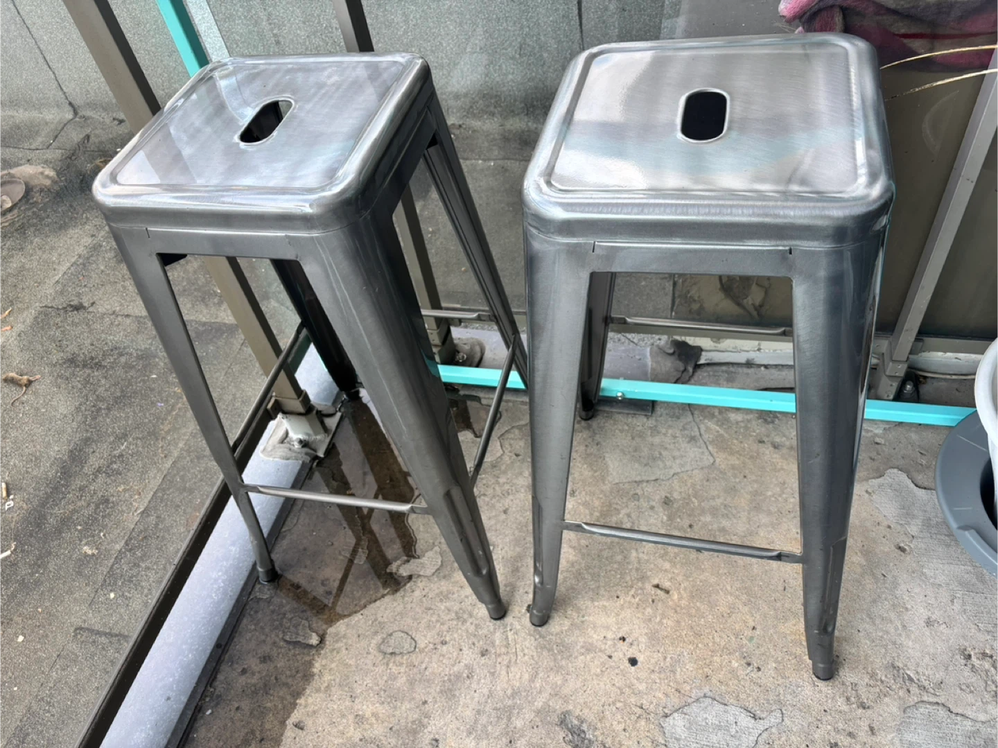 Metal Bar Stools - Set of 2