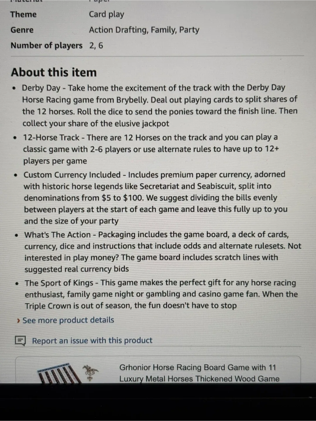 New Brybelly Derby Day Horse Racing Board Game image indicator(5)