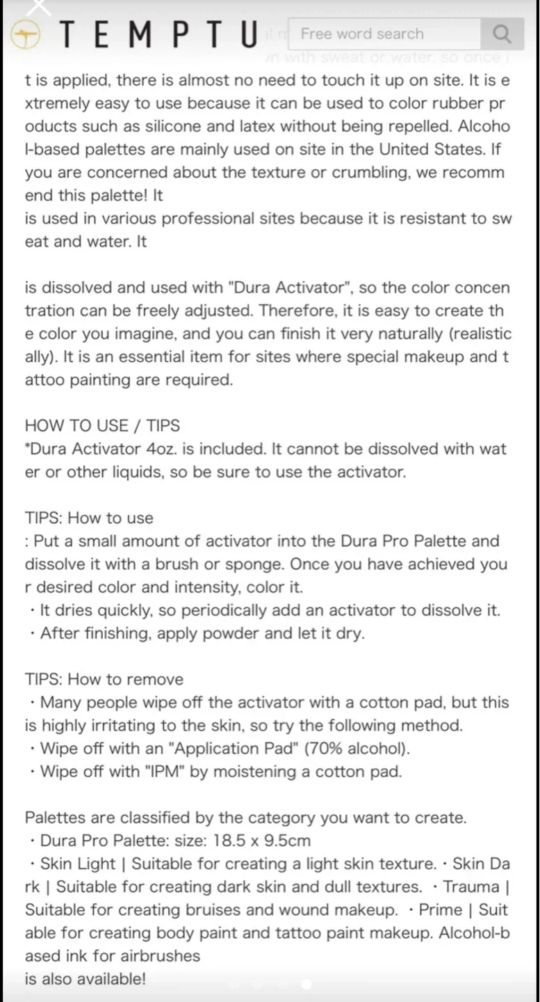 Temptu Dura Pro Palette - Frozen image indicator(4)