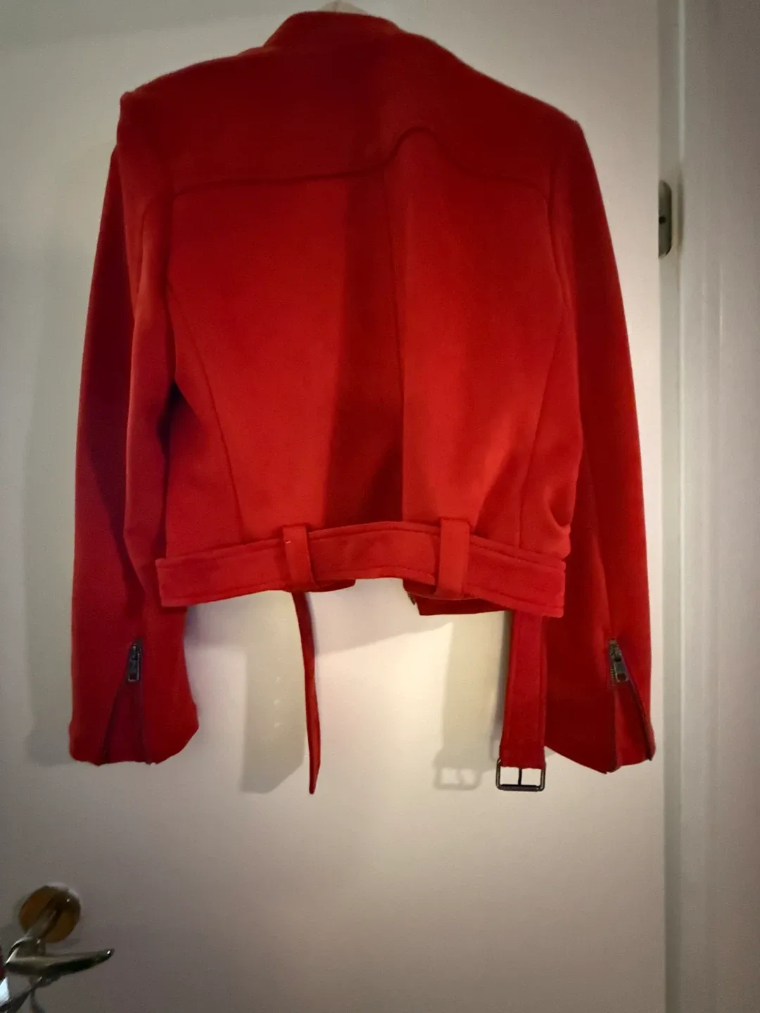 Banana Republic Red Belted Jacket - Size M image indicator(4)