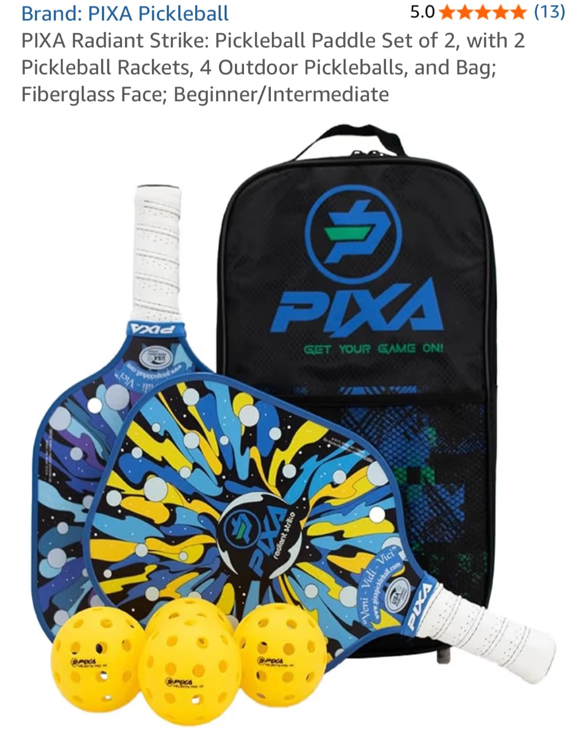 PIXA Radiant Strike Pickleball Paddle Set (New) - photo 2