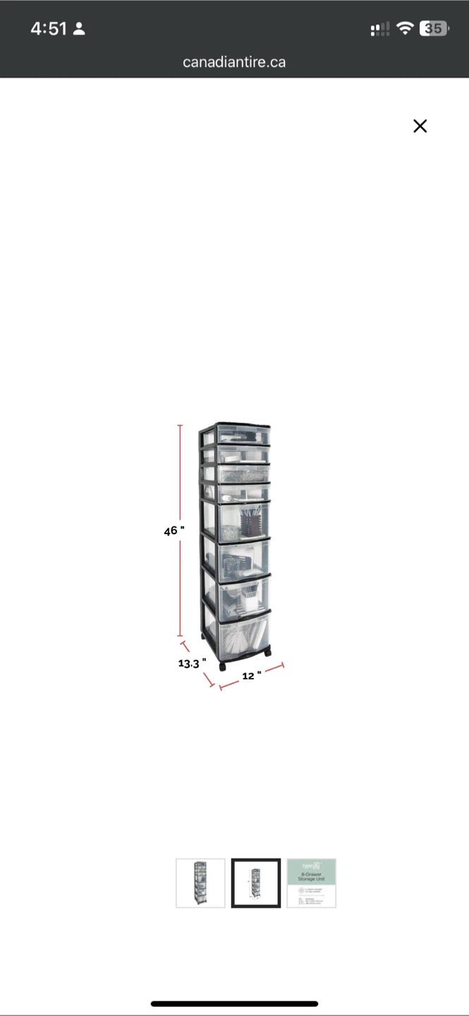 8-Drawer Plastic Storage Tower - photo 2