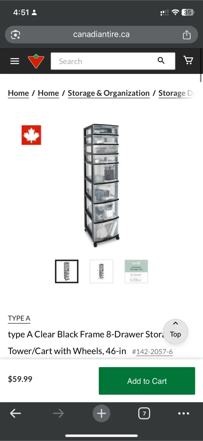 8-Drawer Plastic Storage Tower