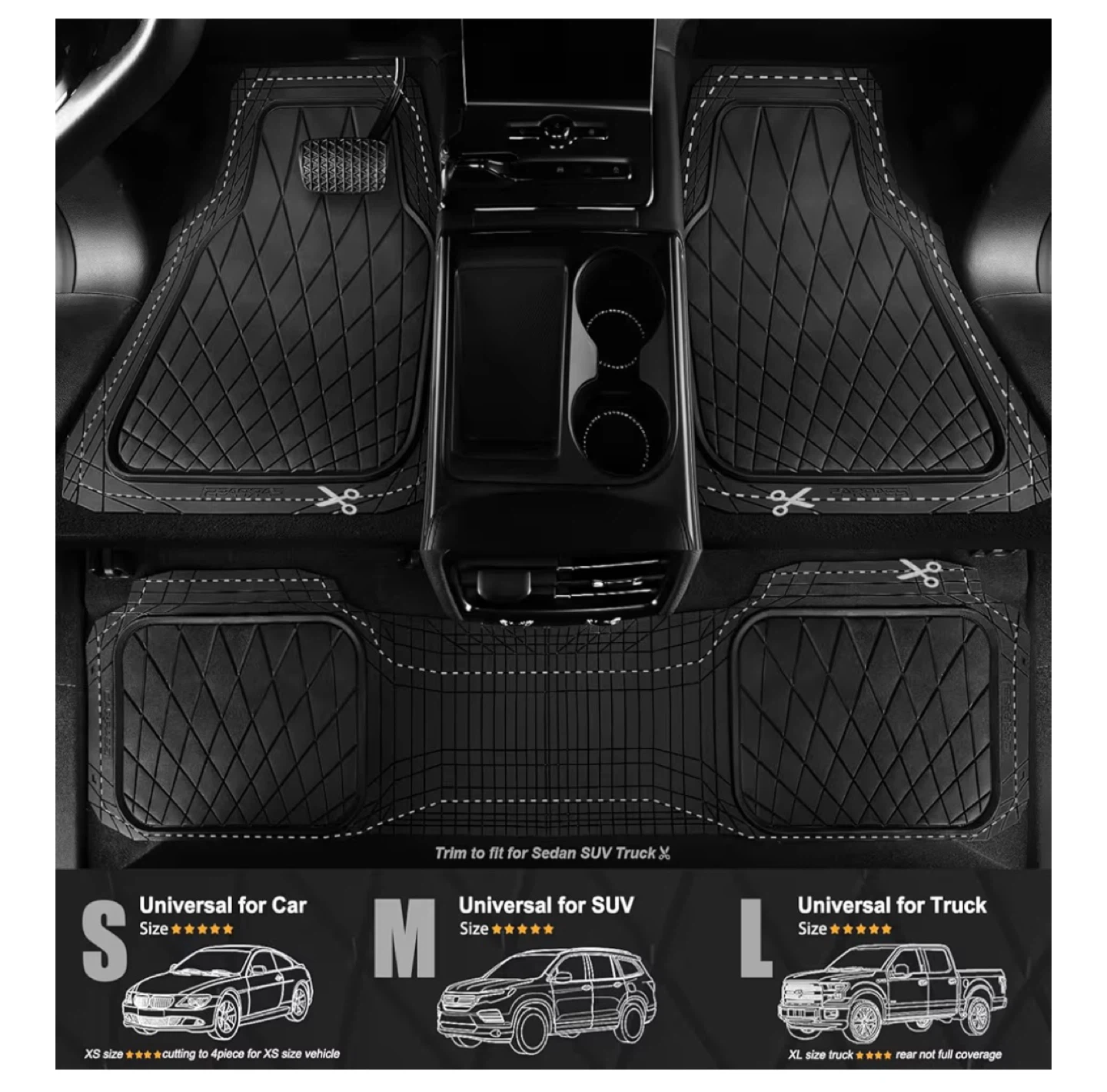 CARPASS Universal Trim-to-Fit Car Floor Mats - NEW - photo 2