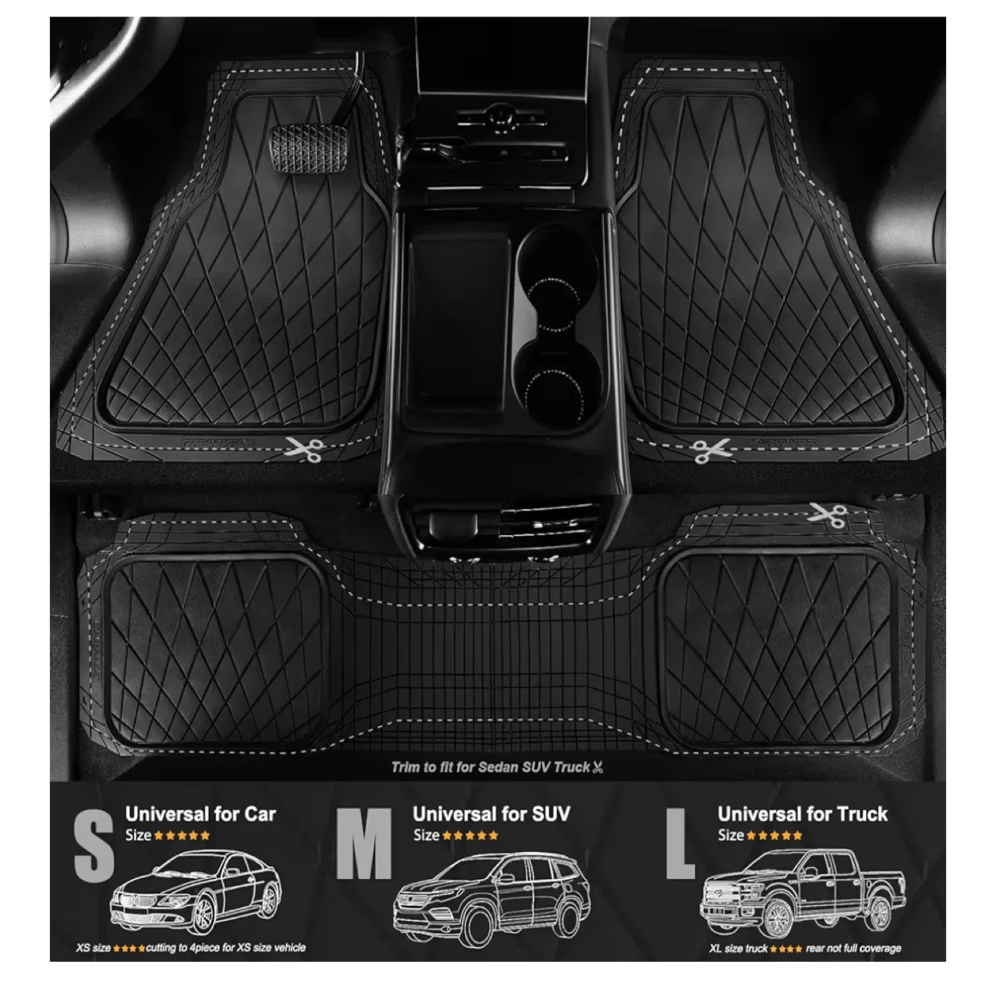 CARPASS Universal Trim-to-Fit Car Floor Mats - NEW image indicator(2)
